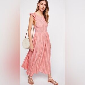 [Free People] Chambray Butterflies Midi Dress - sz Medium